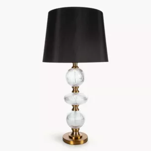 Lampa stołowa czarno, złota SANNY z podstawy z szklanych bombek