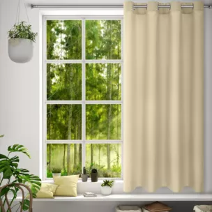 Zasłona beżowa z matowej gładkiej tkaniny 140x175 cm przelotka - RITA