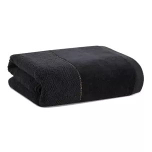 Ręcznik kąpielowy 30x50 cm bawełniany kolor czarny z welwetową bordiurą 550 g/m2 ARIA