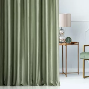 Zasłona szyta na taśmie 5 cm oliwkowa z miękkiej tkaniny welwetowej