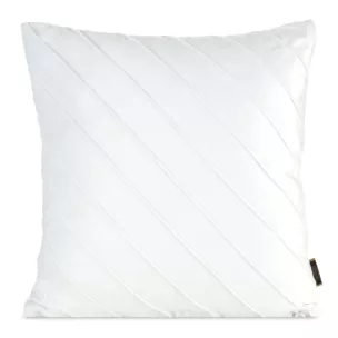 Poszewka na poduszkę 45x45 cm welwetowa biała z geometrycznym przeszywanym wzorem NALA Eurofirany Premium