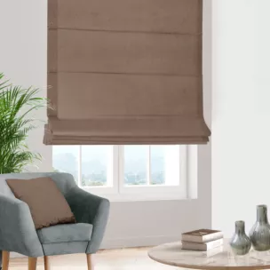 Roleta rzymska szampańska z miękkiej welwetowej tkaniny z połyskiem