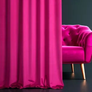 Zasłona szyta na taśmie 5 cm ENYA amarantowa z miękkiej półmatowej tkaniny welwetowej