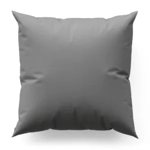 Poszewka szyta srebrna z gładkiej tkaniny zaciemniającej typu dimout wykończona obciążnikiem