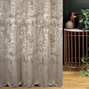 Zasłona szyta na taśmie 5 cm beżowa miękka z dodatkiem bawełny i nieregularnym wzorem