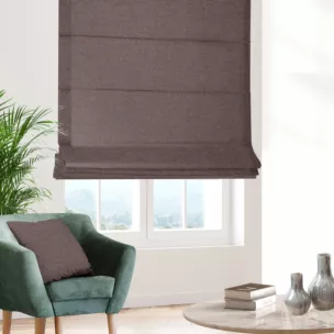 Roleta rzymska stalowo ceglasta z tkaniny o strukturze siatki z efektem melanżu