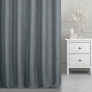 Zasłona szyta na taśmie 8 cm jasnopopielata z miękkiej tkaniny o welurowej strukturze i wyraźnym splocie