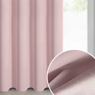 Zasłona pudrowo różowa zaciemniająca gładka 140x250 cm przelotka - NERISA