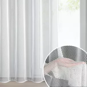 Firana biała o strukturze siatki 140x250 cm przelotka ABI