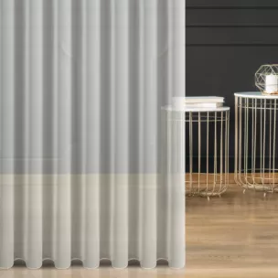 Firana szyta na taśmie fala kremowa z miękkiej i delikatnej tkaniny typu KREPA, wykończona obciążnikiem