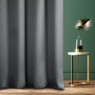 Tkanina zasłonowa z widocznym strukturalnym splotem, w stylu eko