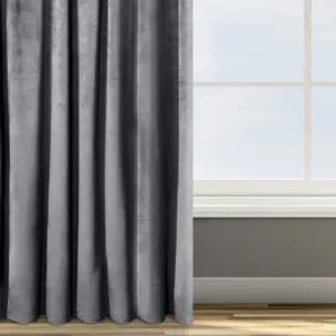 Zasłona welwetowa grafitowa 135x300 cm taśma - ROSA - Design 91
