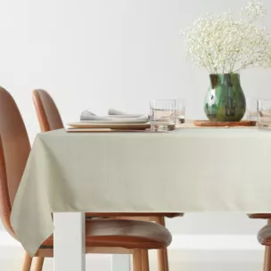 Obrus beżowy 140x180 cm przetykany błyszczącą nicią - GLAMO