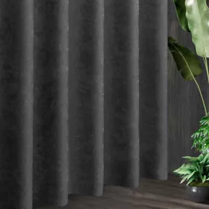 Tkanina zasłonowa, miękka szenilowa, zaciemniająca, z drobnym strukturalnym wzorkiem i efektem przecierki z kolekcji Pierre Cardin