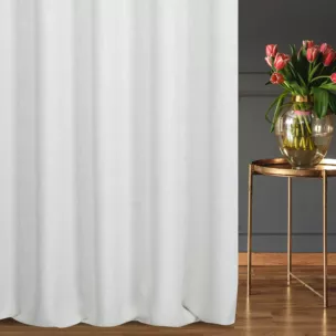 Zasłona szyta na taśmie 5 cm naturalna z tkaniny szenilowej o wyraźnym splocie