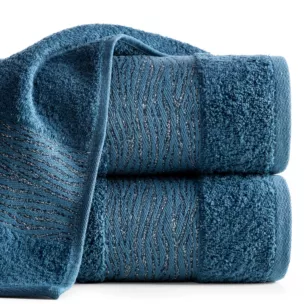 Ręcznik kąpielowy 50x90 cm bawełniany kolor ciemnoturkusowy z błyszącą bordiurą AMBER