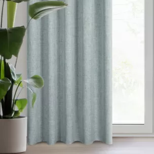 Zasłona jasnoniebieska w stylu eko 140x270 cm taśma - JULA2