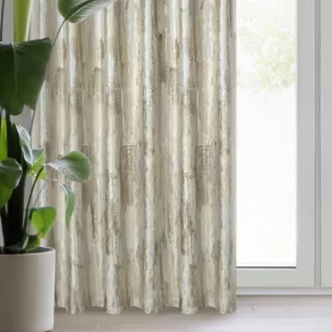 Zasłona welwetowa kremowa z marmurkowym wzorem 140x270 cm taśma - ELLA