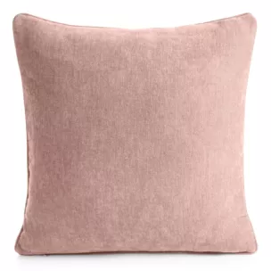 Poszewka na poduszkę 45x45 cm pudrowa z szenilowej tkaniny - VANI