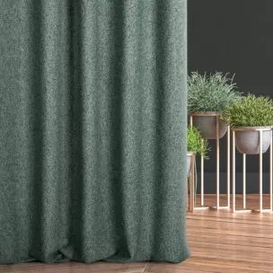 Zasłona szyta na taśmie 5 cm miętowa z tkaniny bukla z efektem melanżu