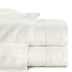 Ręcznik kąpielowy 70x140 cm bawełniany kolor kremowy z żakardową bordiurą 500 g/m2 KAYA