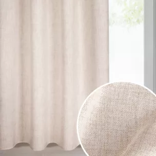 Zasłona JULA w stylu eko z tkaniny o płóciennym splocie z efektem melanżu