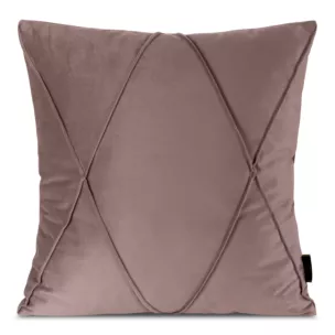 Poszewka na poduszkę 45x45 cm welwetowa pudrowo, różowa z geometrycznym przeszywanym wzorem NALA 1 Eurofirany Premium
