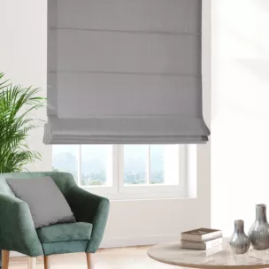 Roleta rzymska DORA - HIT szara z miękkiej tkaniny o welurowej strukturze