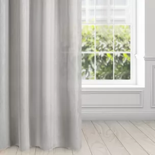 Dekoracja okienna szara z błyszczącą nicią 140x250 cm przelotka - FELICIA