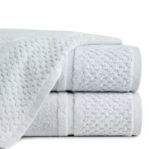Ręcznik kąpielowy 50x90 cm bawełniany kolor srebrny z efektowną bordiurą 550 g/m2 IBIZA