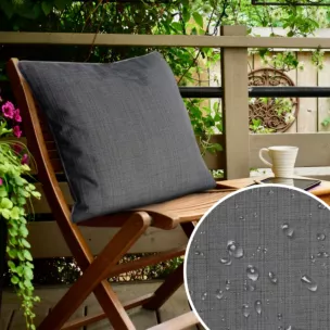 Poszewka na poduszkę 45x45 cm z gładkiej tkaniny wodoodpornej stalowa idealna do ogrodu i na taras GARDEN 3