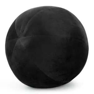 Poduszka dekoracyjna w formie kuli średnica 24 cm welwetowa czarna GAJA