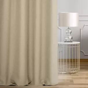 Zasłona szyta na taśmie 5 cm beżowa z tkaniny o naturalnym splocie w stylu eko Italissima