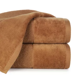 Ręcznik do rąk 30x50 cm bawełniany kolor ceglasty zdobiony welwetową bordiurą 500 g/m2 FERO