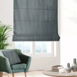 Roleta rzymska SAFARI grafitowa z miękkiej welwetowej tkaniny z połyskiem