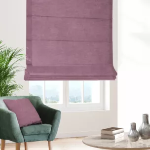 Roleta rzymska DORA - HIT jasnofioletowa z miękkiej tkaniny o welurowej strukturze