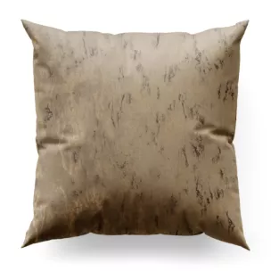 Poszewka szyta beżowo złocista z tkaniny welwetowej ze złotym marmurkowym nadrukiem
