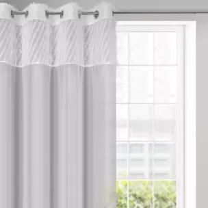 Zasłona jasnoszara w stylu glamour 140x250 cm przelotka - AMIRA
