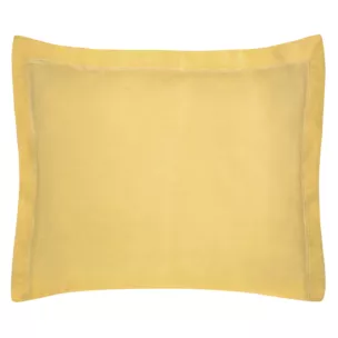 Poszewka na poduszkę 70x90 cm bawełniana musztardowa z satynowym połyskiem i ozdobną kantą NOVA COLOUR