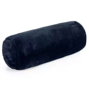 Poduszka wałek 15x45 cm granatowa z miękkiej futrzanej tkaniny  NINA