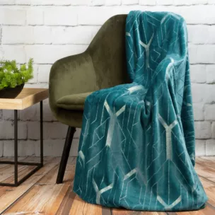 EUROFIRANY PREMIUM Koc miękki i miły w dotyku z błyszczącym nadrukiem z motywem geometrycznym