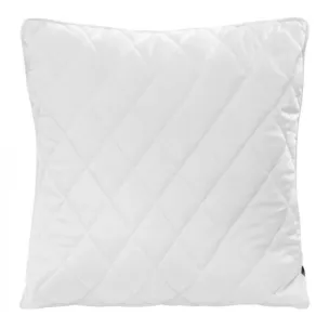 Poszewka na poduszkę 45x45 cm welwetowa, biała pikowana we wzór karo z ozdobną wypustką VELVET 27 Eurofirany Premium