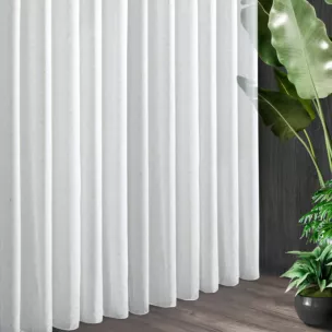 Tkanina firanowa z etaminy z błyszczącym nadrukiem