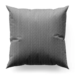Poszewka szyta popielata z tkaniny w drobny dwukolorowy przeplatany wzór