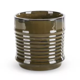 Donica ceramiczna SAMI minimalistyczna, o kształcie walca ze żłobieniami