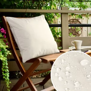 Poszewka na poduszkę 45x45 cm z gładkiej tkaniny wodoodpornej kremowa idealna do ogrodu i na taras GARDEN 5