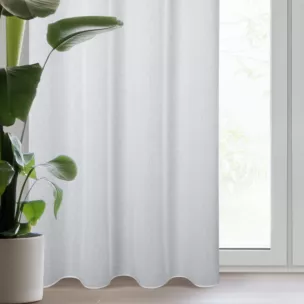 Zasłona naturalna z siateczki przetykana srebrną nicią 140x250 cm przelotka - KENDAL