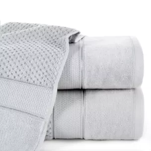Ręcznik do rąk 30x50 cm bawełniany kolor srebrny z welwetową bordiurą 500 g/m2 JESSI