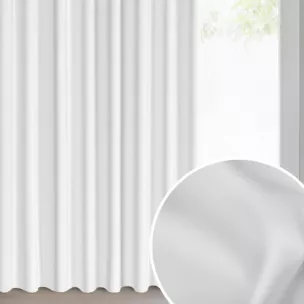 Zasłona biała zaciemniająca 140x300 cm taśma imitująca flex - MILAN