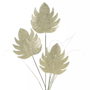 Gałązka z brokatowymi liśćmi